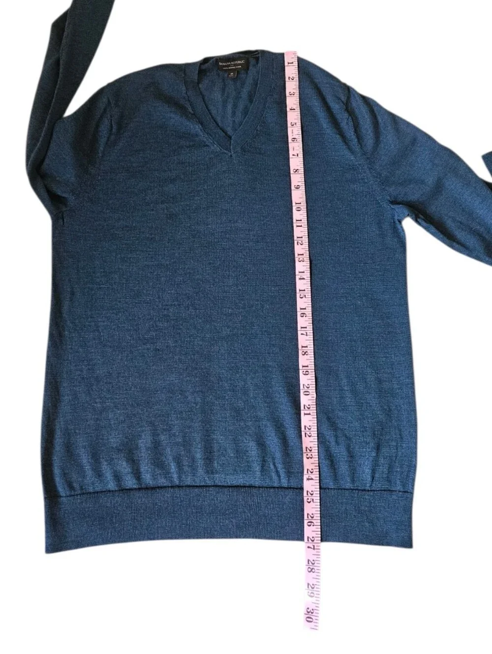 Banana Republic Factory Men's V-Neck Sweater Merino Wool Size M Teal